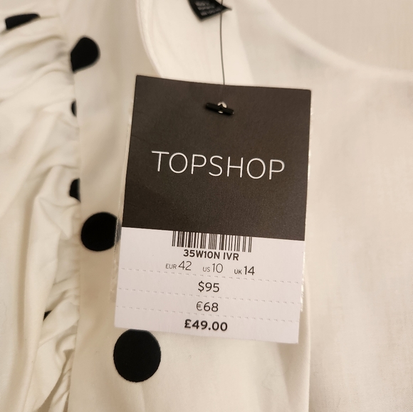 Topshop Dres (white w black polka dot) - Picture 4 of 4